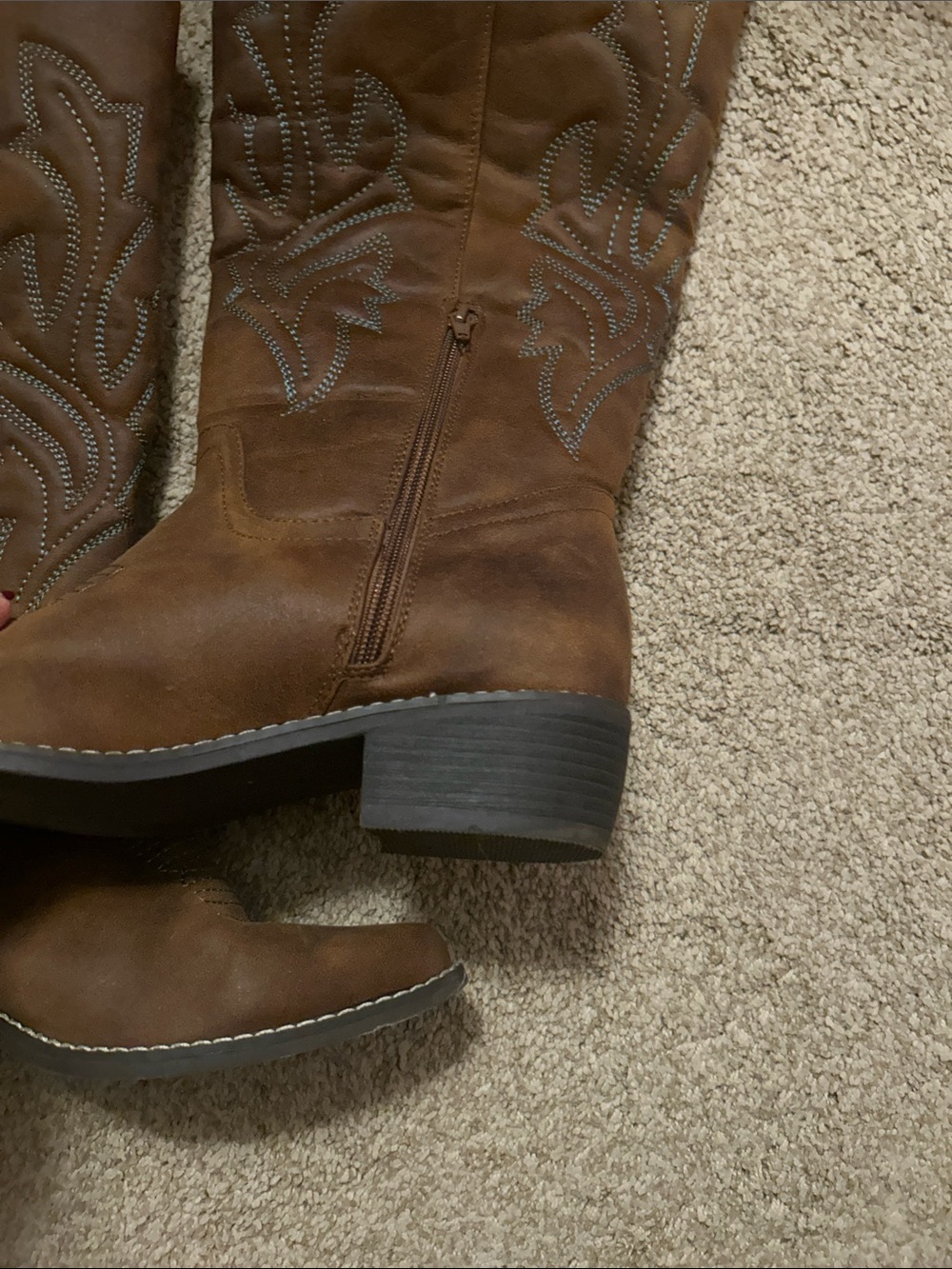 Classic Tall Women's Brown Suede Western Boots. 10. Great shape - Picture 7 of 8